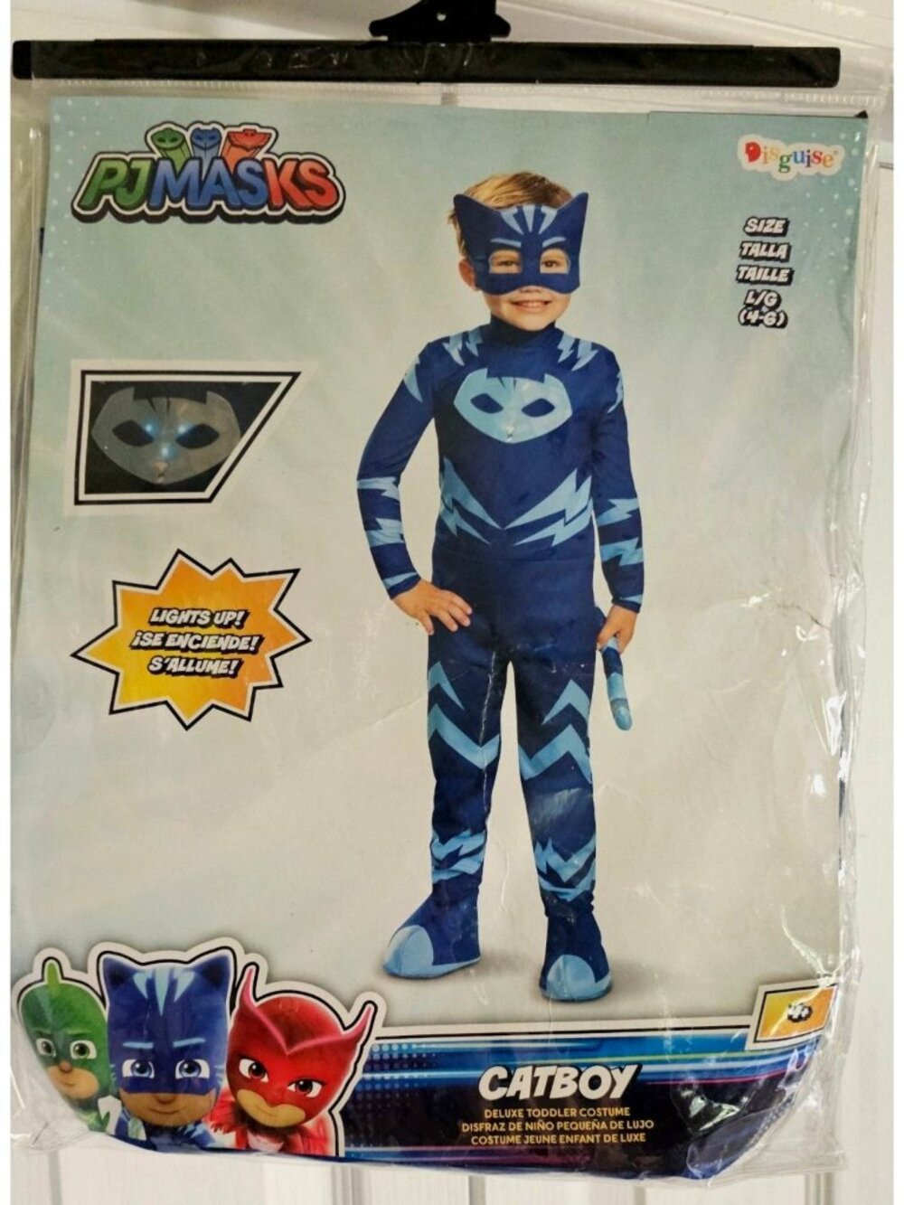 PJ Masks Catboy Light Up Costume Kids 4-6 Toddler Halloween Blue Cat Boys NEW